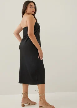 Noree Padded Satin Column Maxi Dress