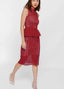 Oleanda Crochet Lace Peplum Dress