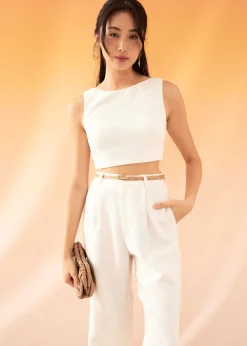 Ora Boat Neck Crop Top