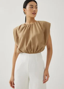 Oreana Padded Elastic Ruched Top