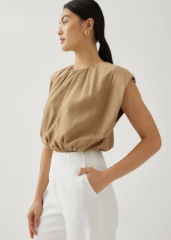 Oreana Padded Elastic Ruched Top