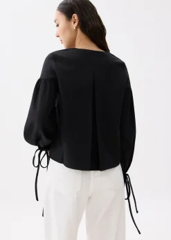 Oriana Lurex Pinstripe Trapeze Blouse