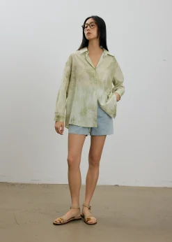 Oversized Abstract Collared Shirt