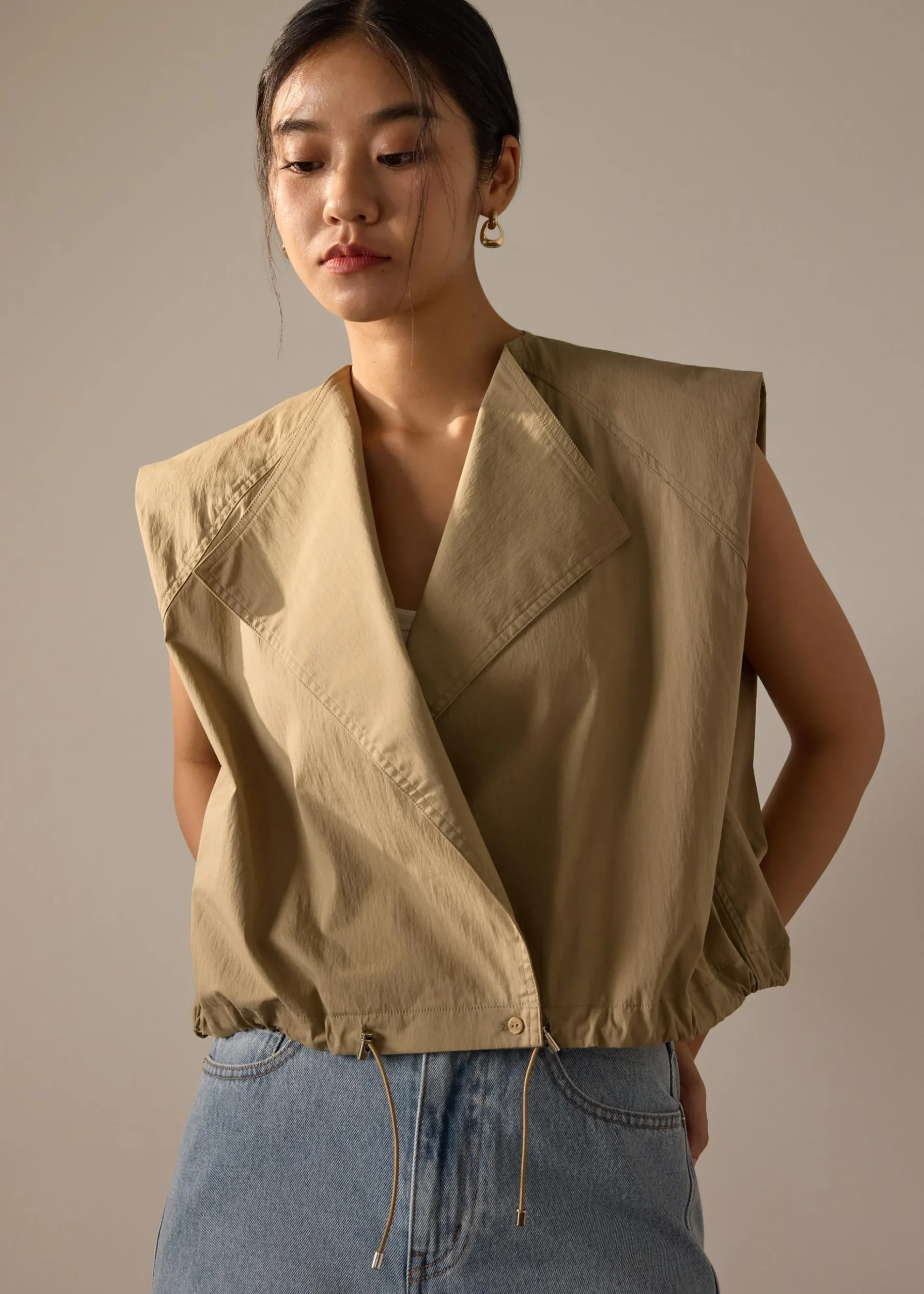 Oversized Collared Vest