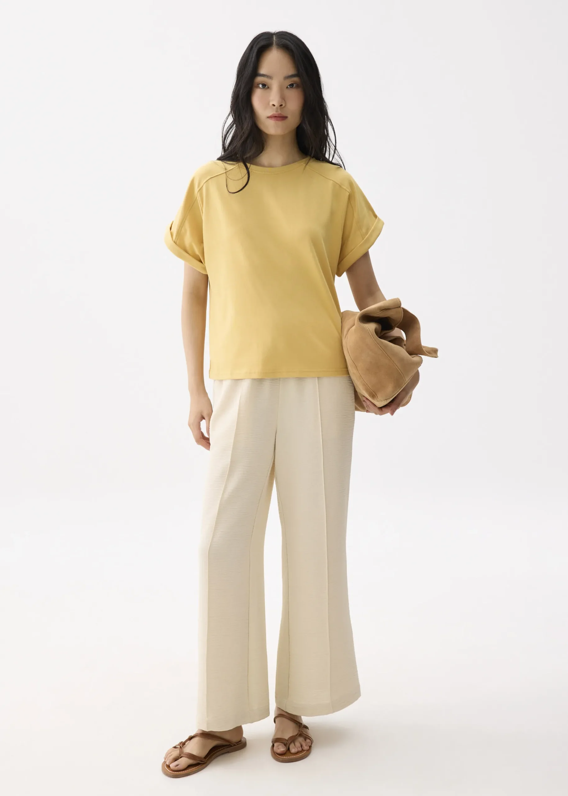 Oversized Jersey Round Neck Tee