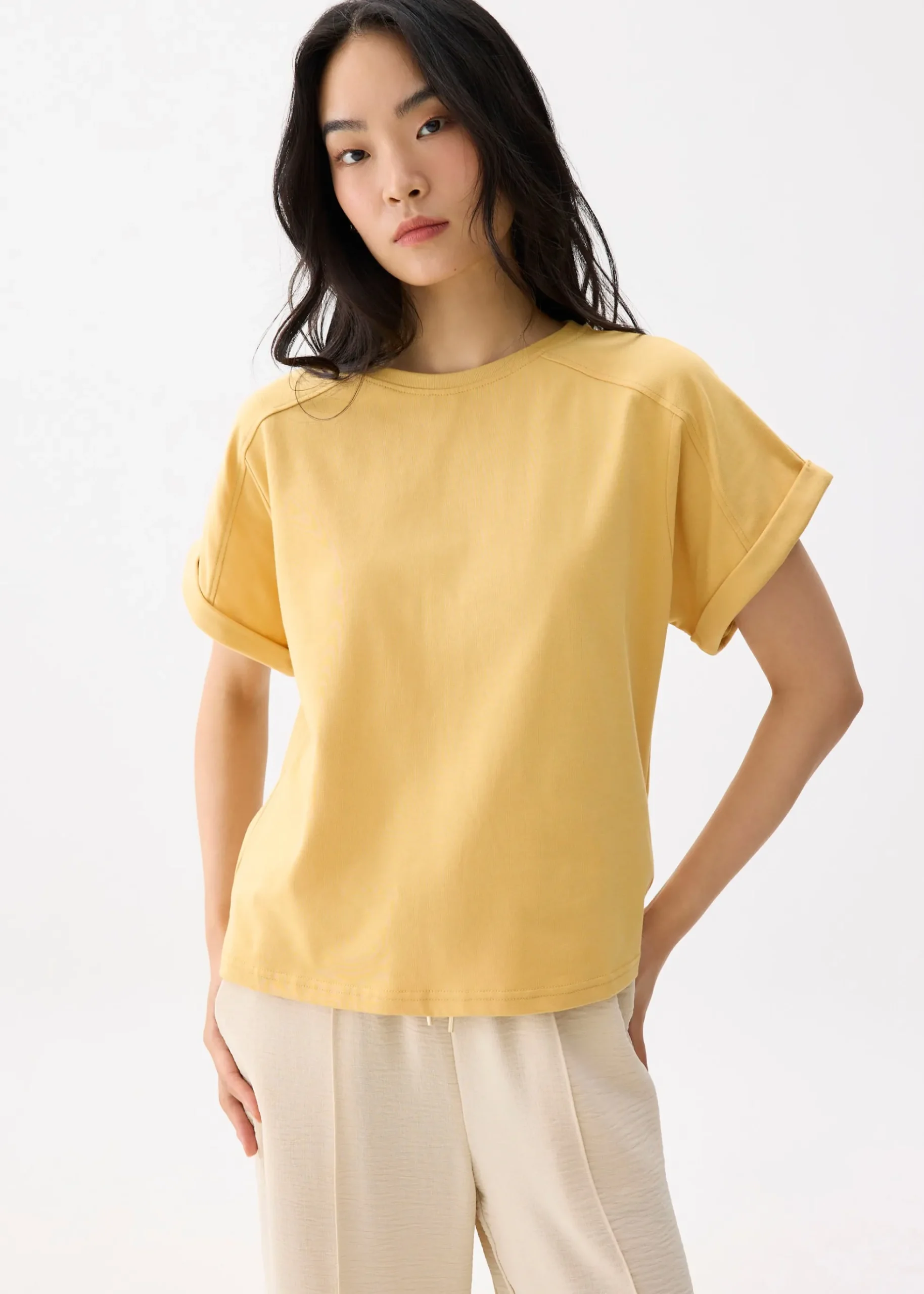 Oversized Jersey Round Neck Tee