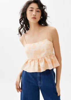 Padded Babydoll Peplum Top in Sunburst