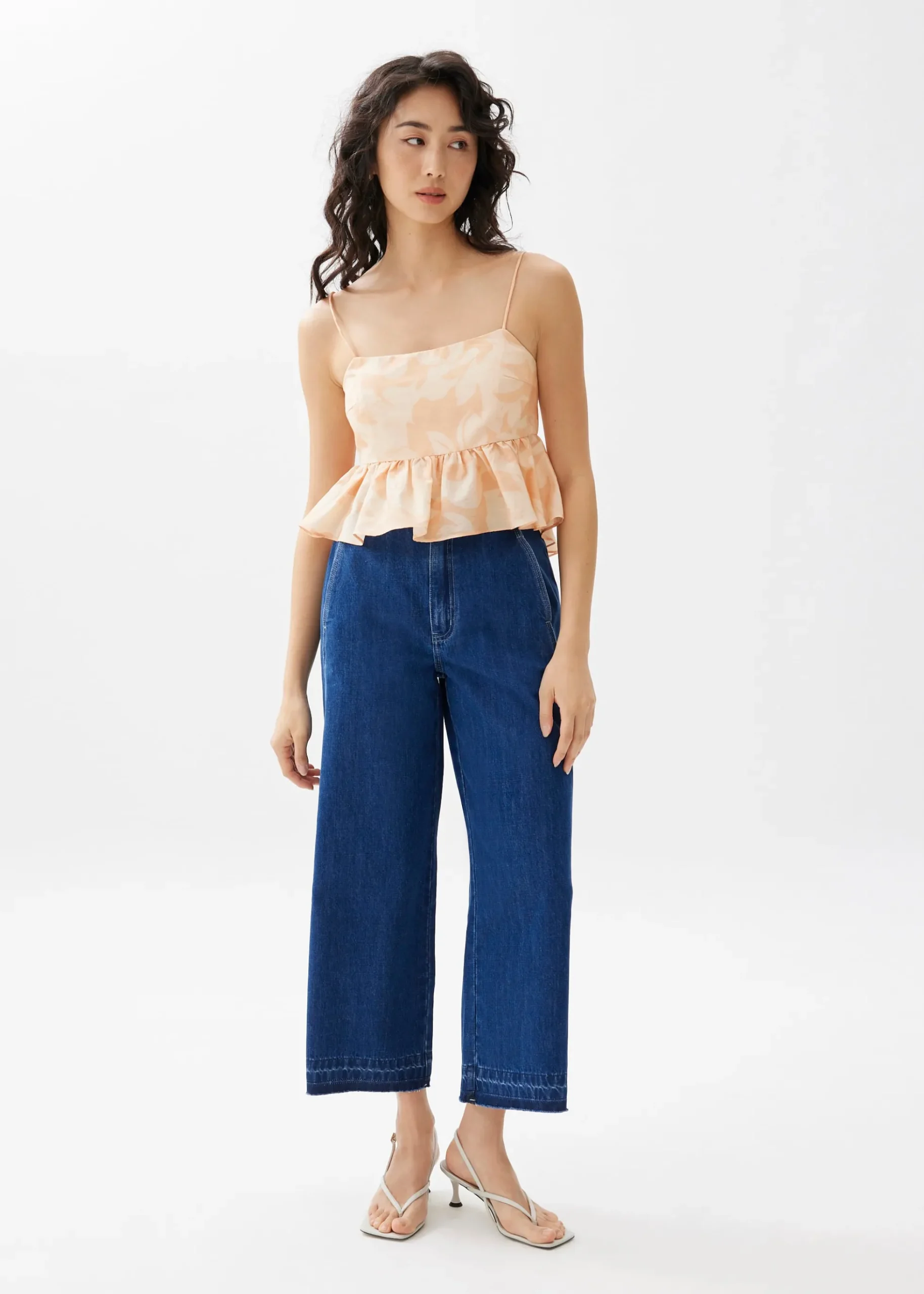 Padded Babydoll Peplum Top in Sunburst