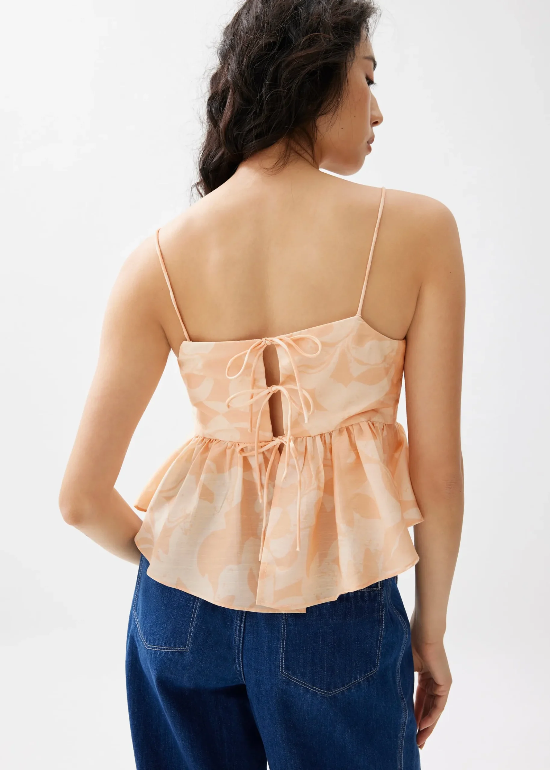 Padded Babydoll Peplum Top in Sunburst