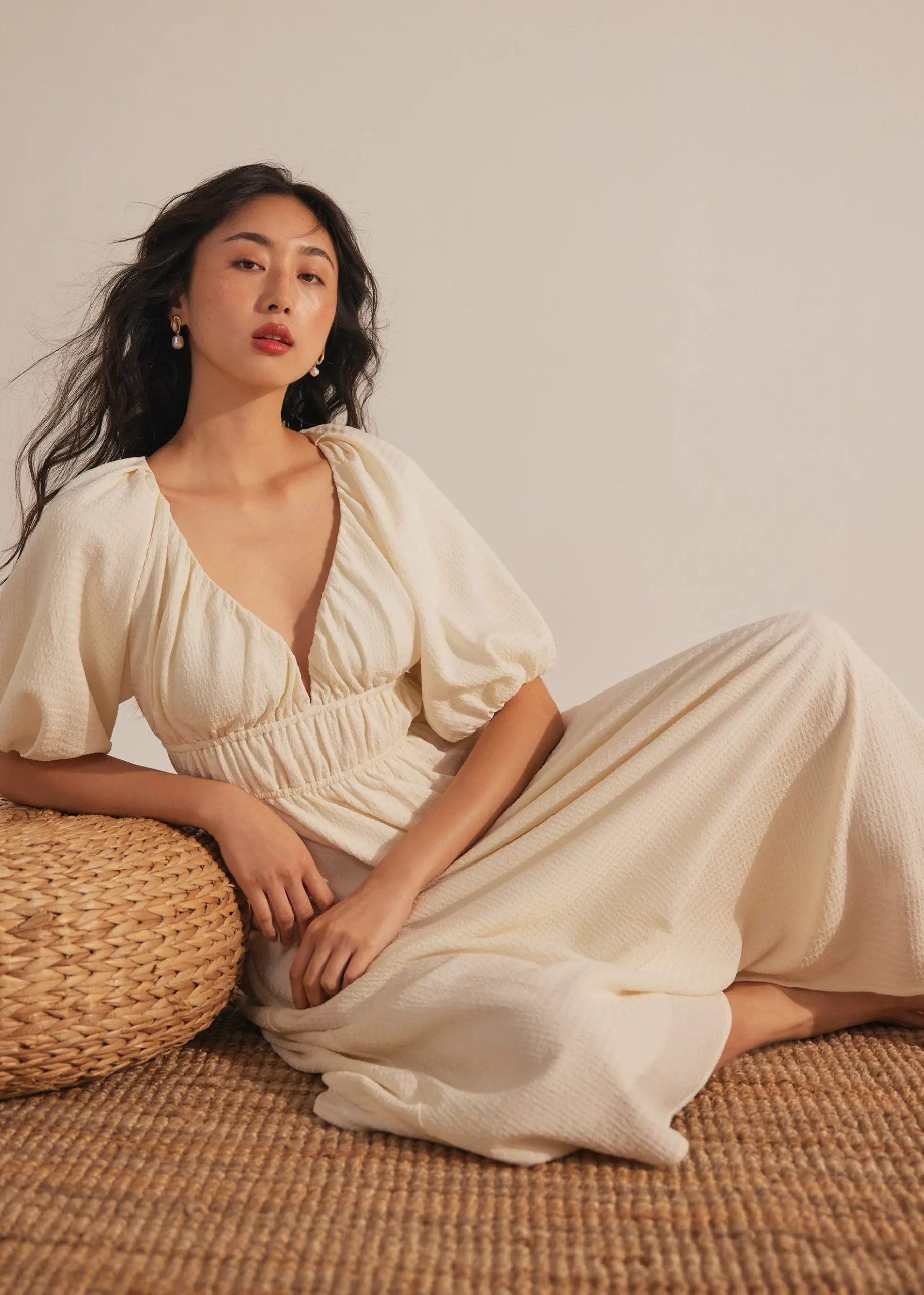 Padded Elastic Fit & Flare Midaxi Dress