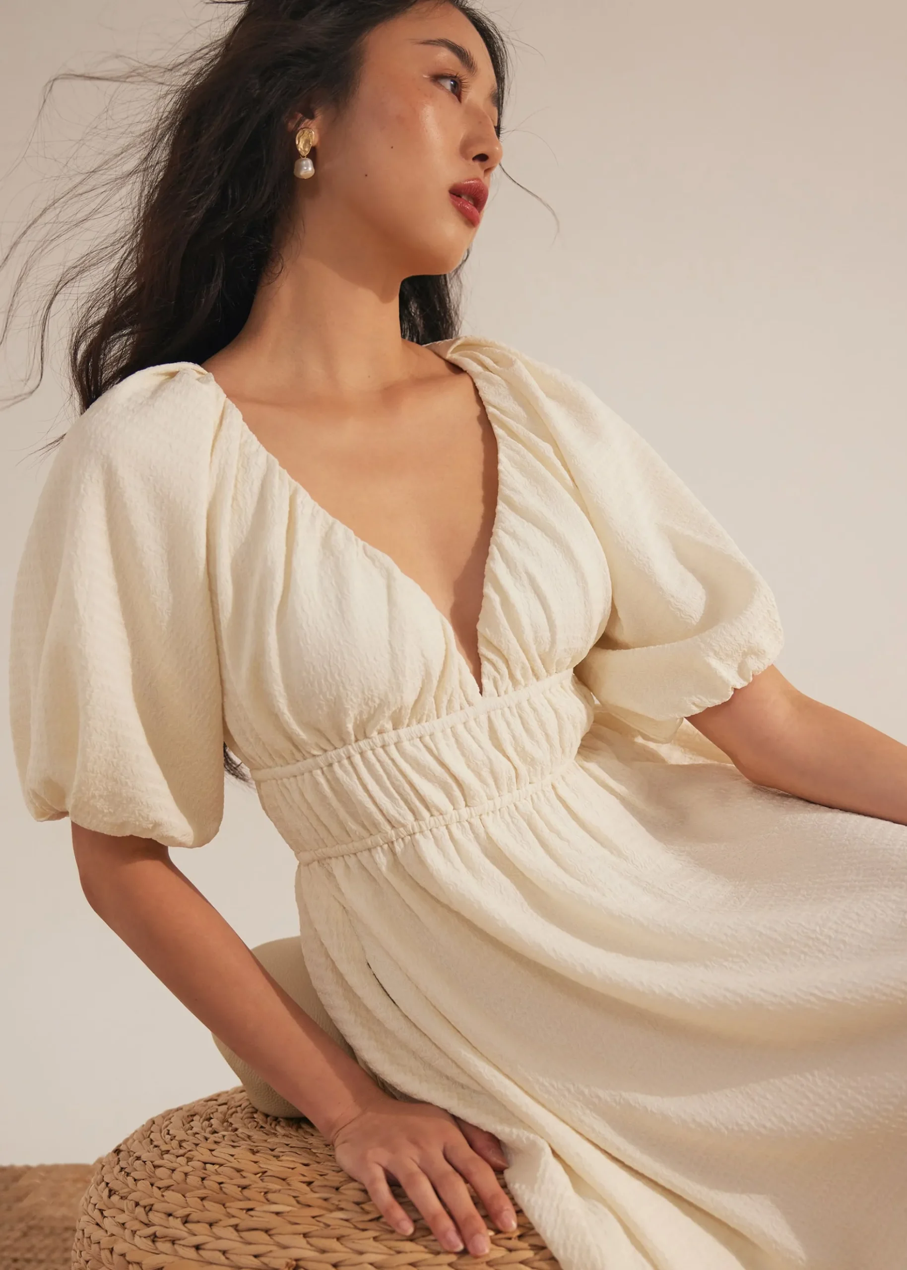 Padded Elastic Fit & Flare Midaxi Dress