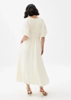 Padded Elastic Fit & Flare Midaxi Dress