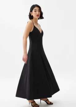 Padded Fit & Flare Maxi Dress