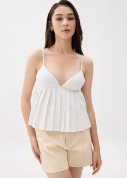 Padded Pleated Peplum Top