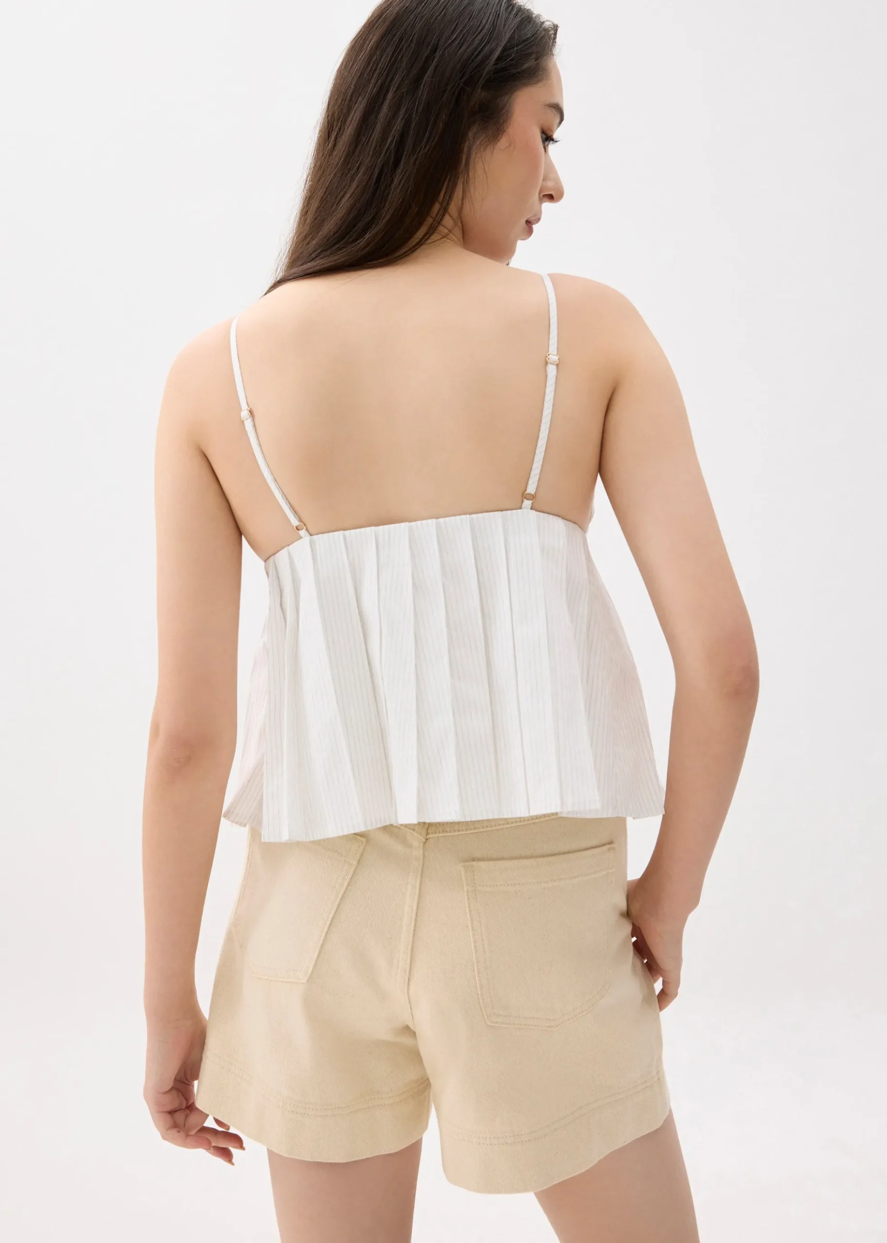 Padded Pleated Peplum Top