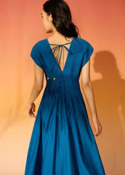 Padded Plunge Fit & Flare Maxi Dress
