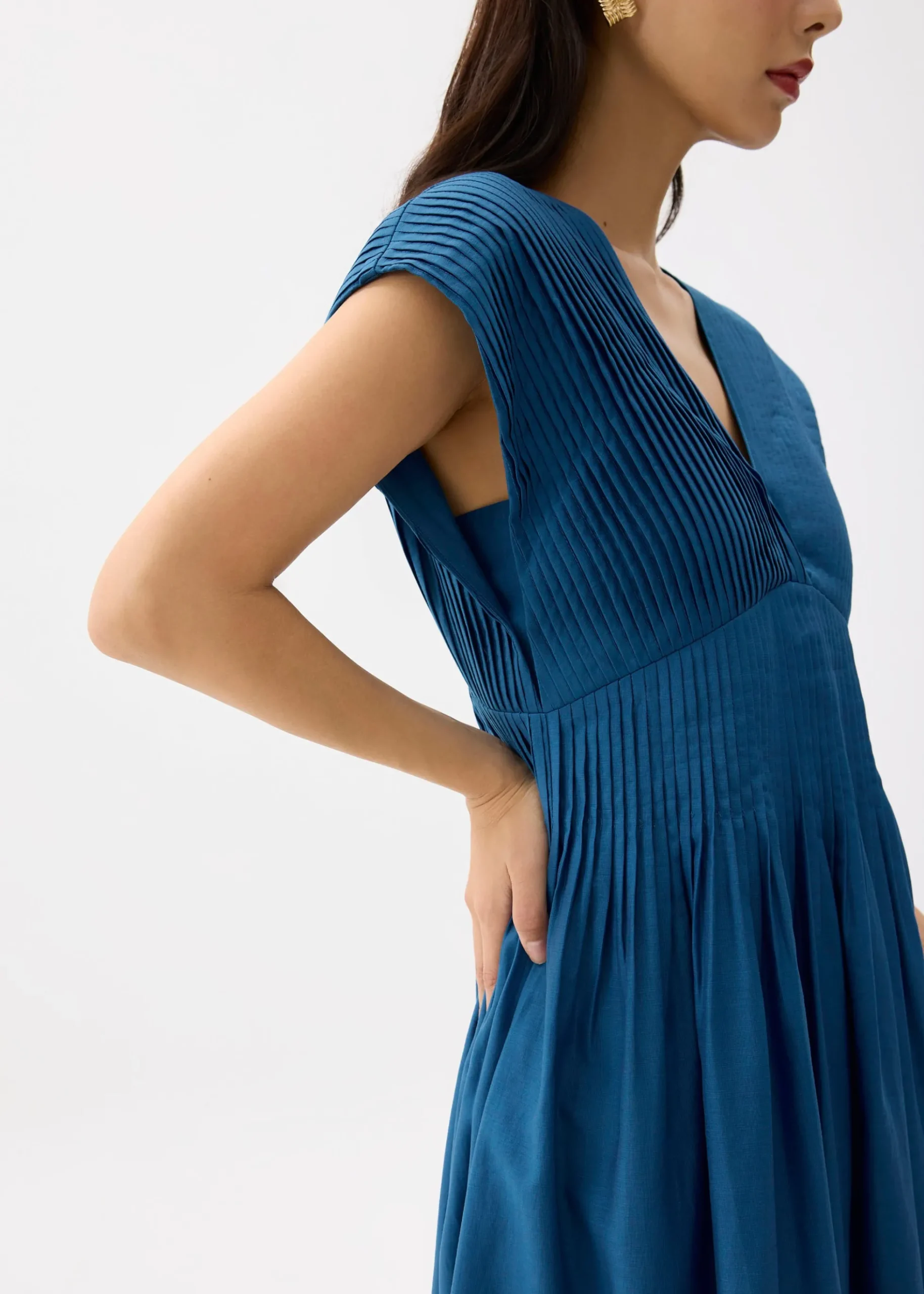 Padded Plunge Fit & Flare Maxi Dress
