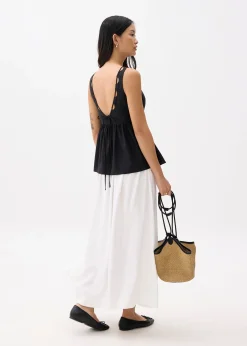 Padded Scoop Neck Peplum Top