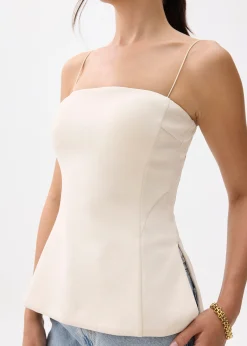 Padded Straight Neck Tube Top