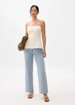 Padded Straight Neck Tube Top