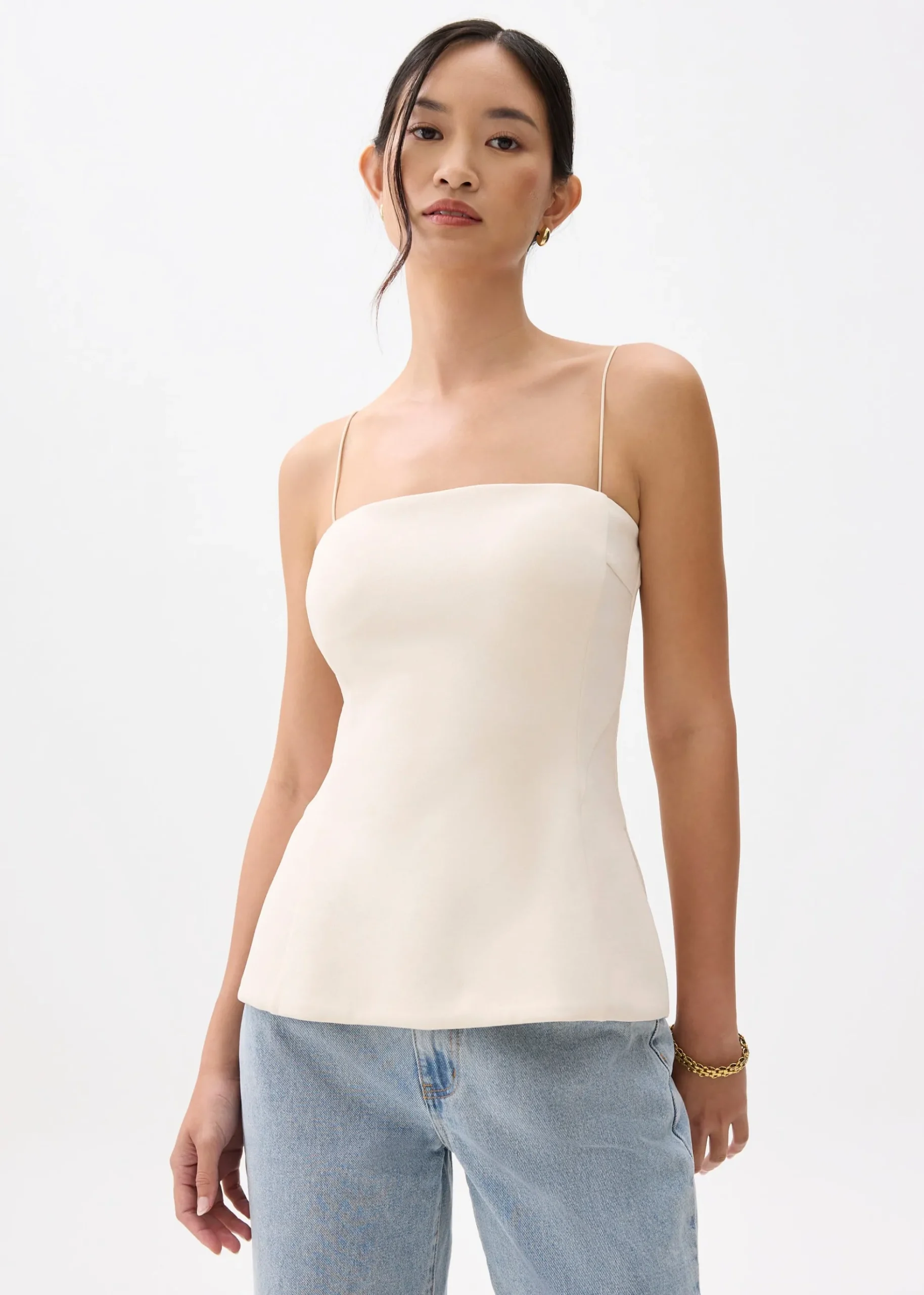 Padded Straight Neck Tube Top