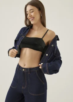Padded Vegan Leather Bralette