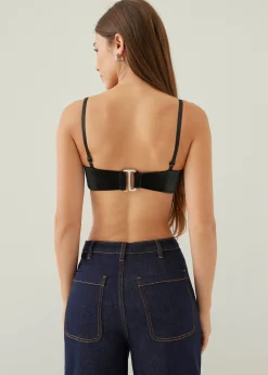 Padded Vegan Leather Bralette