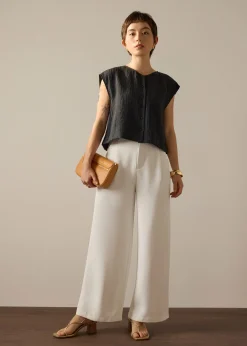 PETITE Leggy™ Alma Elastic Crepe High Waist Straight Leg Pants