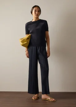 PETITE Leggy™ Liv Elastic Plisse Straight Leg Pants