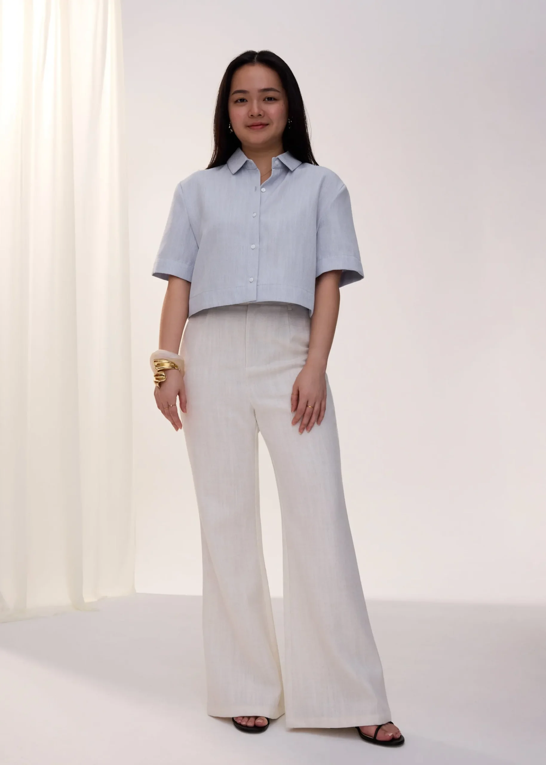 PETITE Leggy™ Pvara Textured Flare Pants