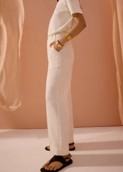 PETITE Leggy™ Seva Textured Super High Waist Straight Leg Pants