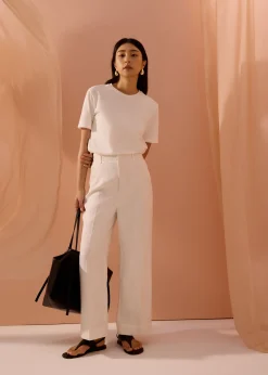 PETITE Leggy™ Seva Textured Super High Waist Straight Leg Pants