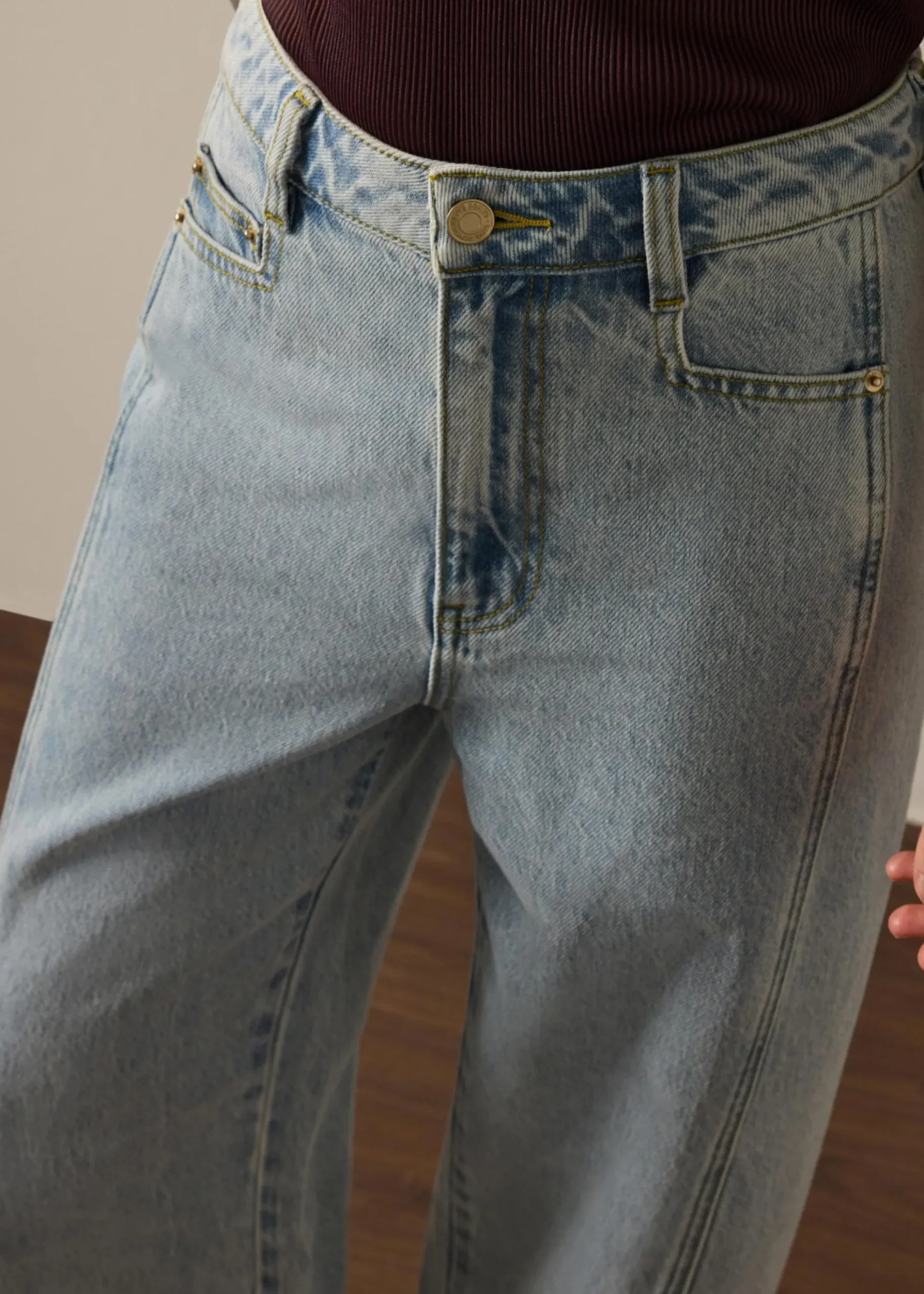 PETITE Parker Panelled Straight Leg Jeans