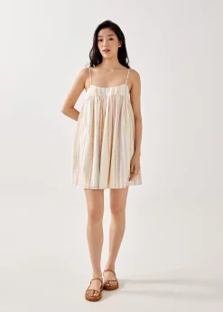 Phoebe Babydoll Striped Mini Dress