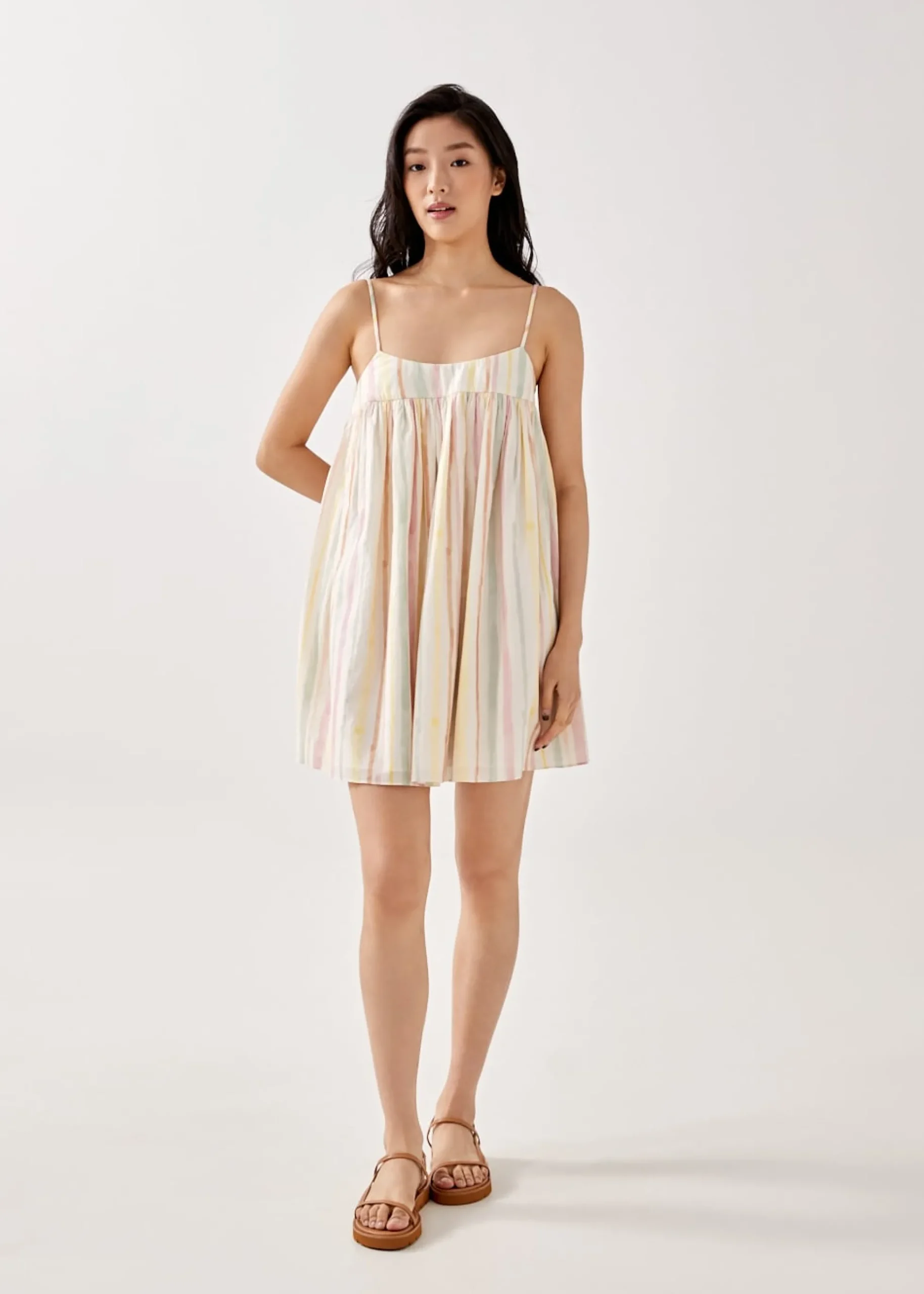 Phoebe Babydoll Striped Mini Dress