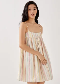 Phoebe Babydoll Striped Mini Dress