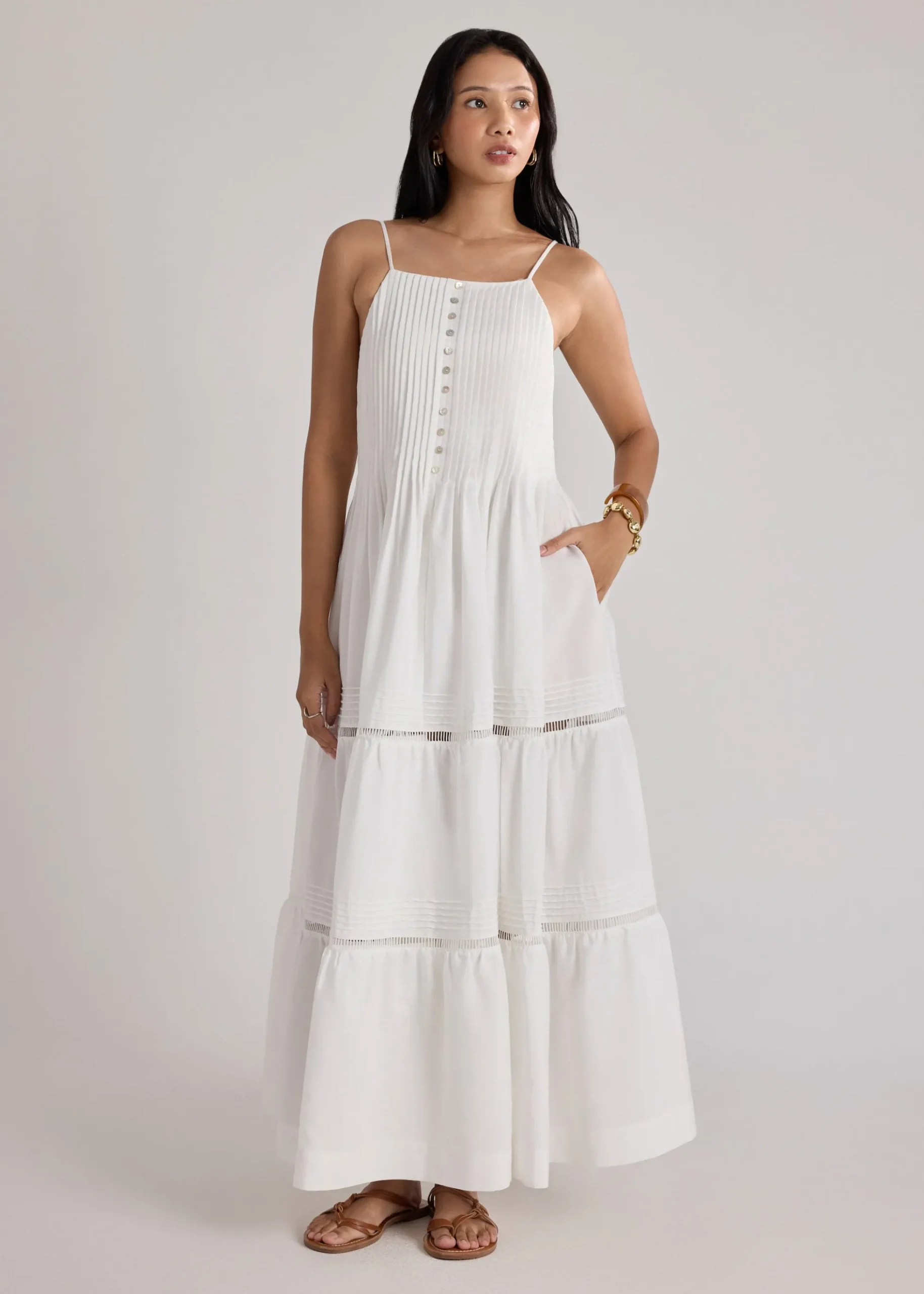 Pintuck Trapeze Dress