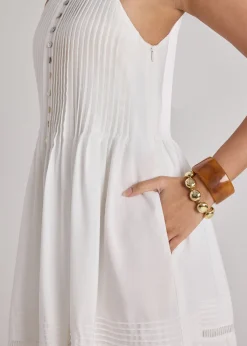 Pintuck Trapeze Dress