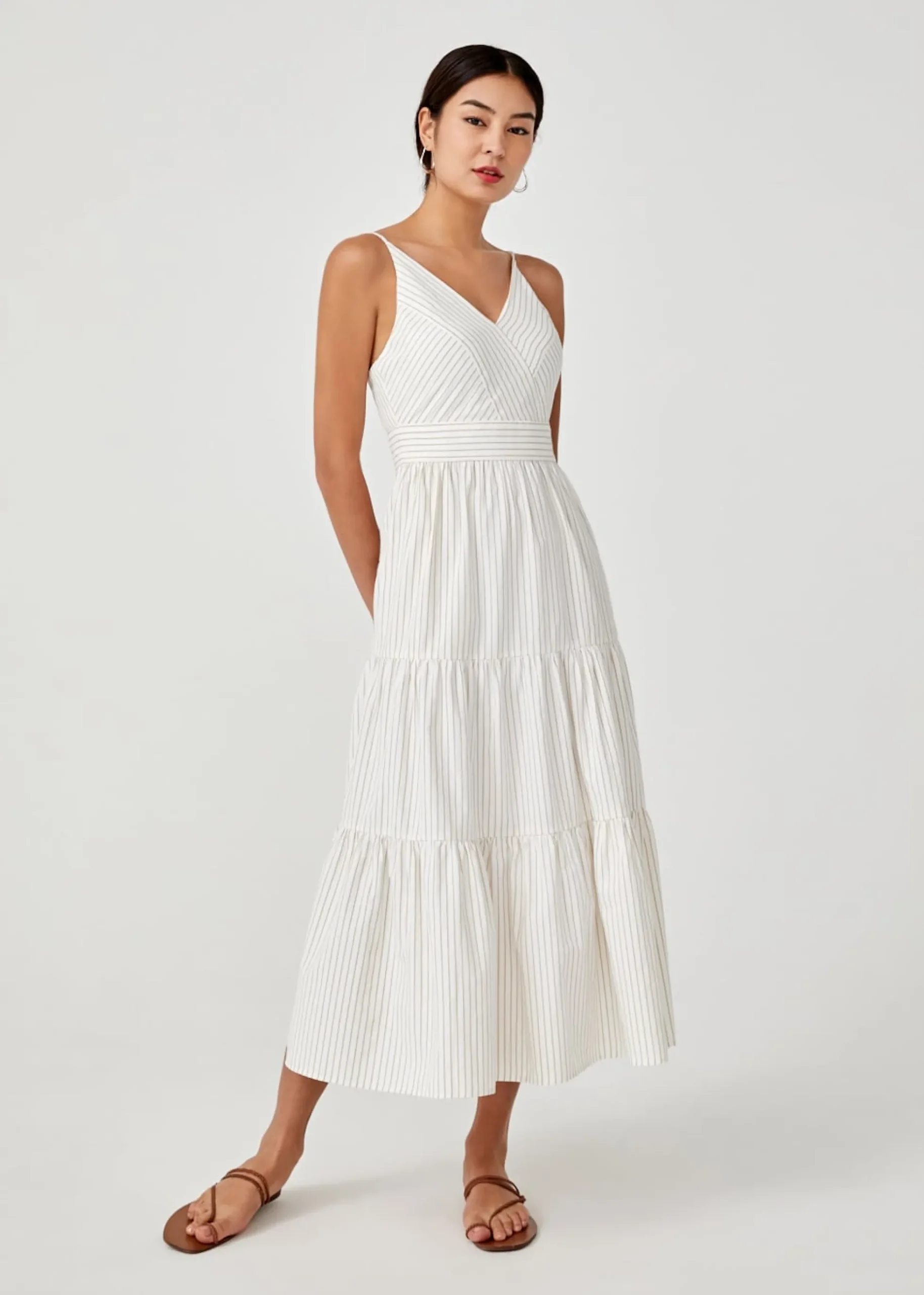 Pixie Padded Tiered Maxi Dress