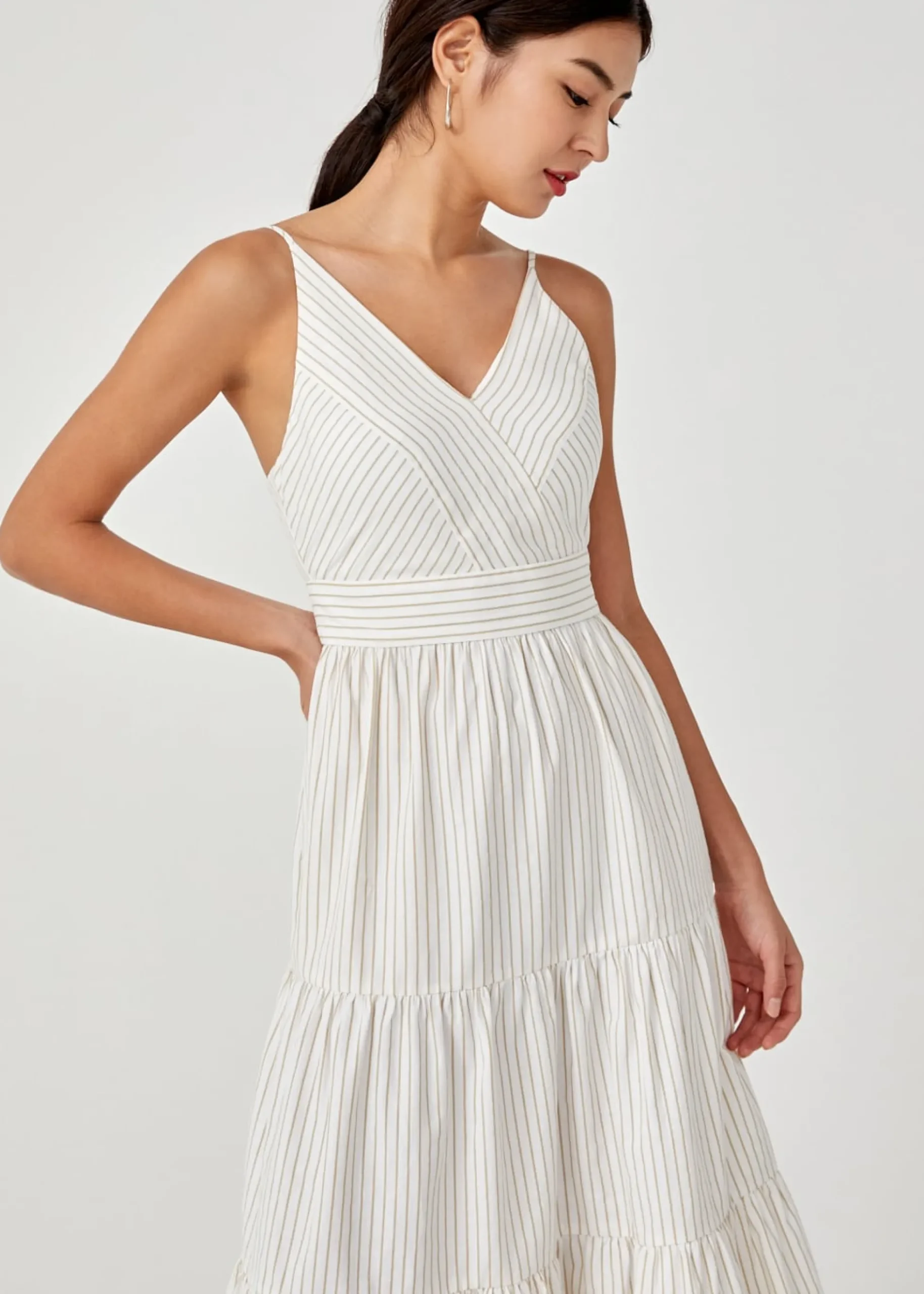 Pixie Padded Tiered Maxi Dress