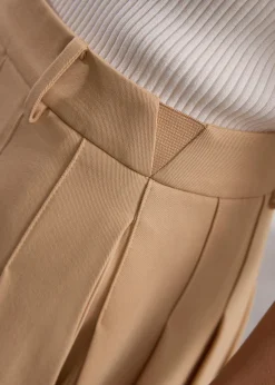 Pleated Flare Mini Skirt