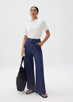 Pleated Round Neck Tee