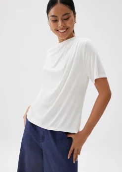 Pleated Round Neck Tee
