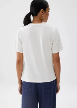 Pleated Round Neck Tee