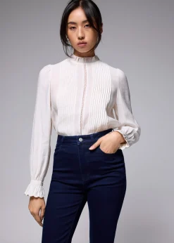 Pleated Ruffle Blouse