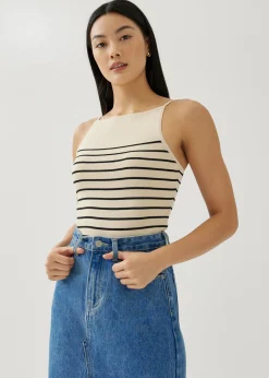 Poleen Striped Knit Tank Top