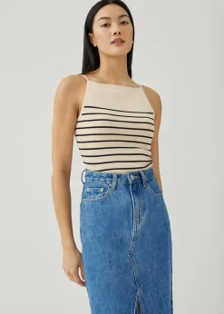Poleen Striped Knit Tank Top