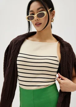 Poleen Striped Knit Tank Top
