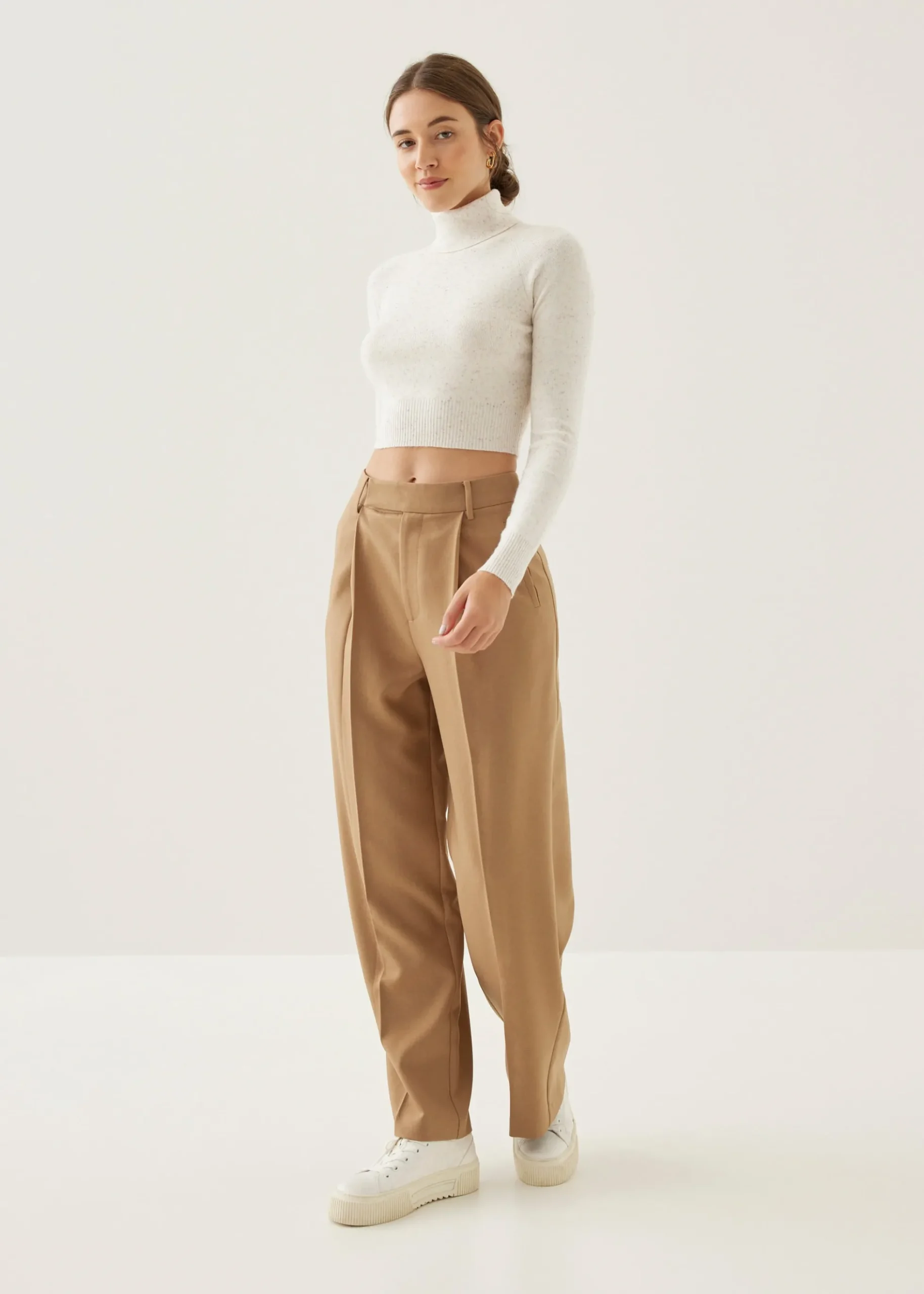 Porshe Knit Turtleneck Crop Top