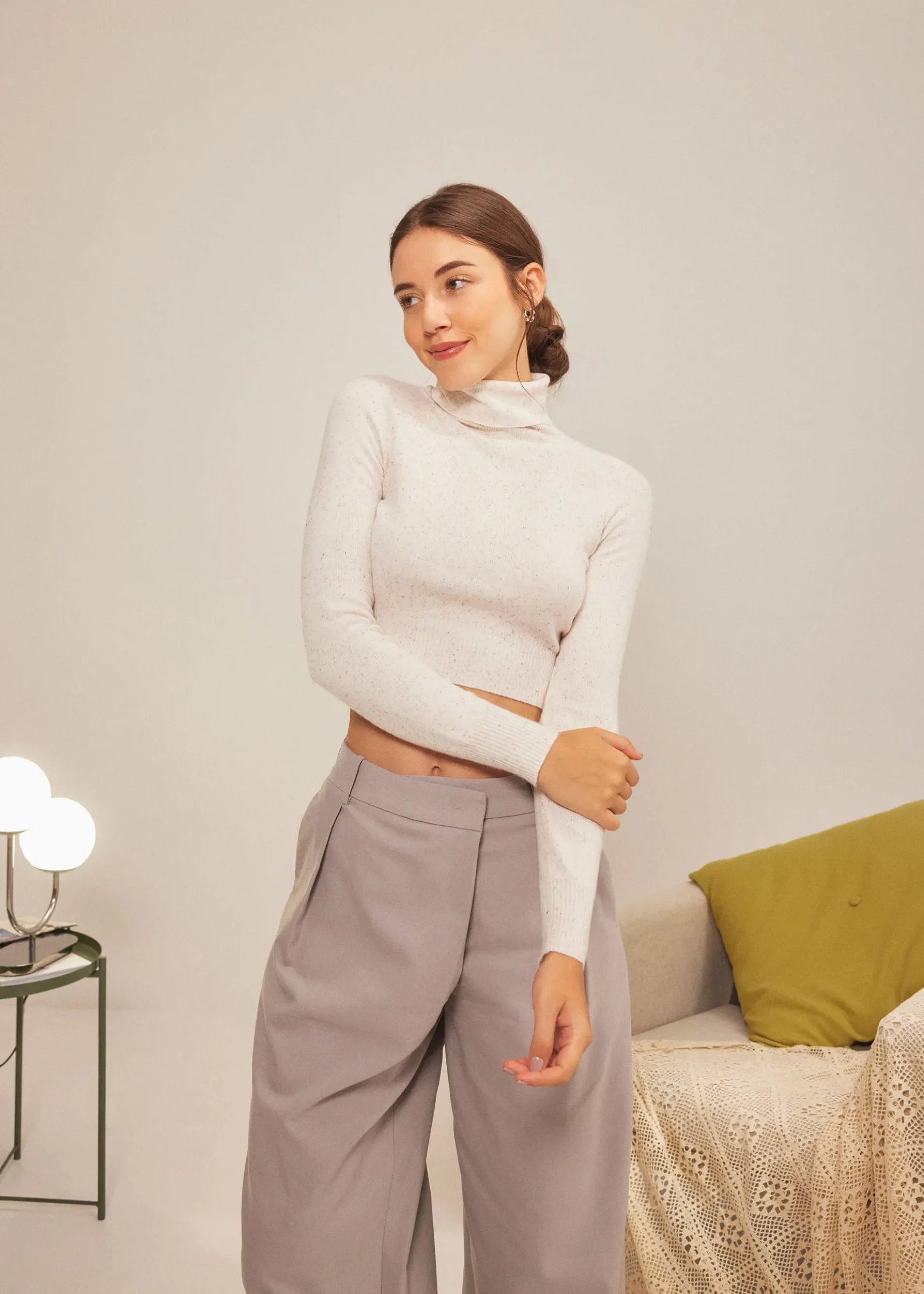 Porshe Knit Turtleneck Crop Top